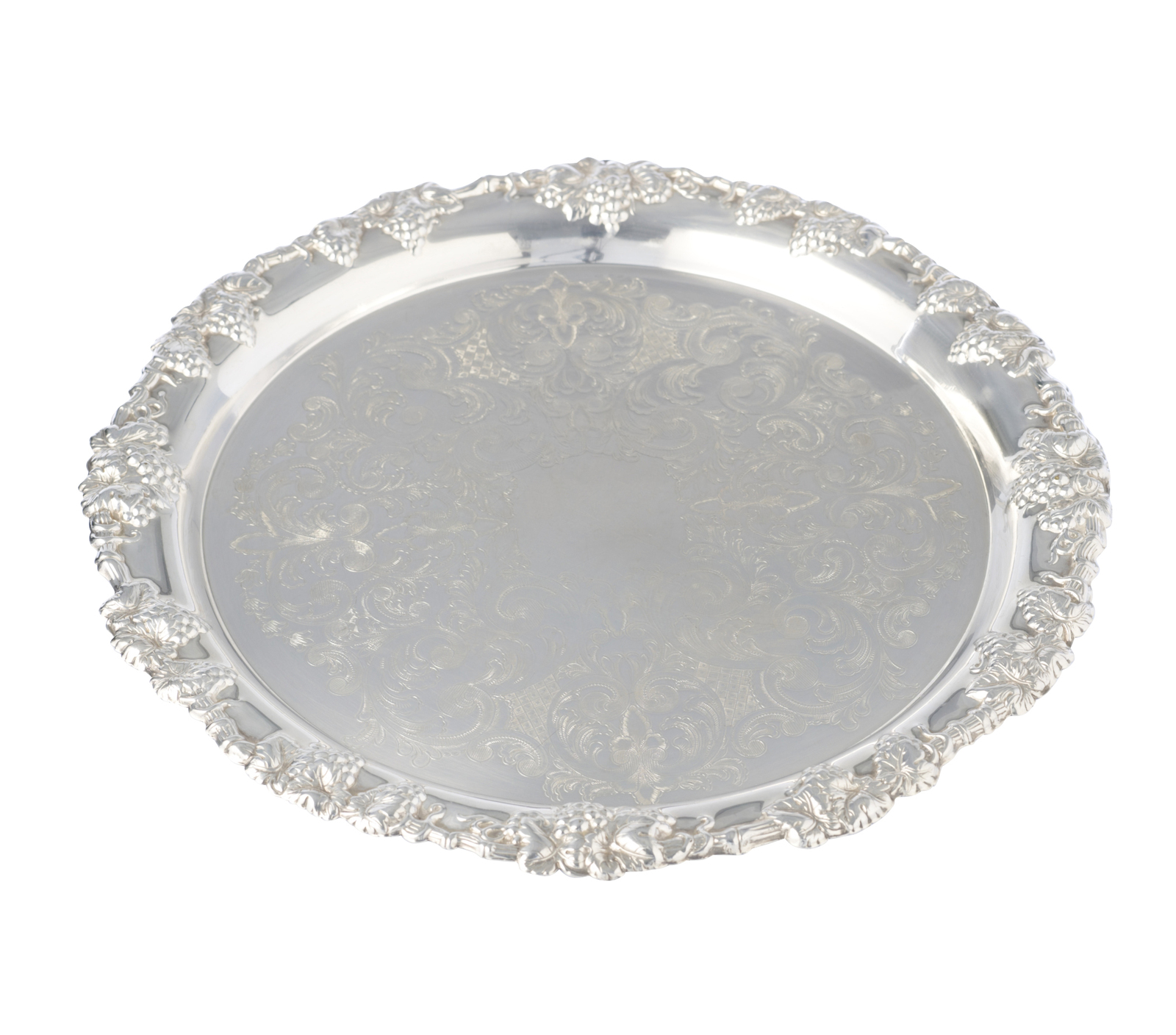 Silver Serving Tray Round