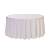 Tablecloth 220cm Round White Damask