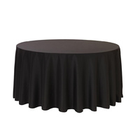 Tablecloth 220cm Round Black Plain Caress