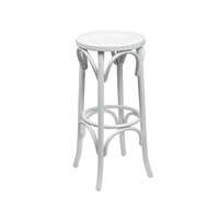 White Bentwood Stool