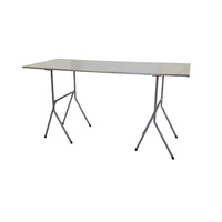 Tall Trestle Table Stainless Steel 1.8m x 0.75m (0.90m High)