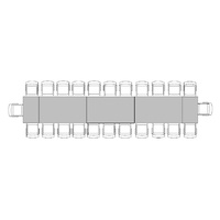Banquette Table for 24 (1m x 6.6m)