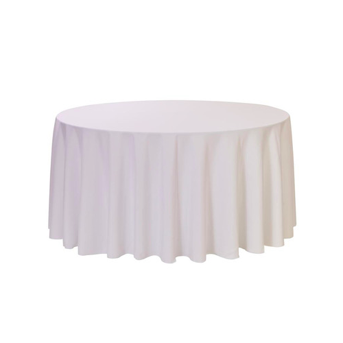 Tablecloth 220cm Round White Damask
