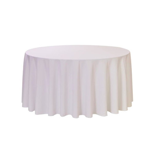 Tablecloth 260cm Round White Damask