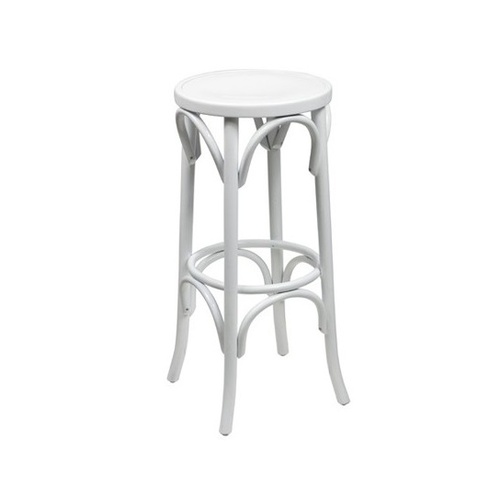 White Bentwood Stool