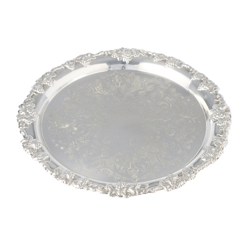 Silver Serving Tray Round