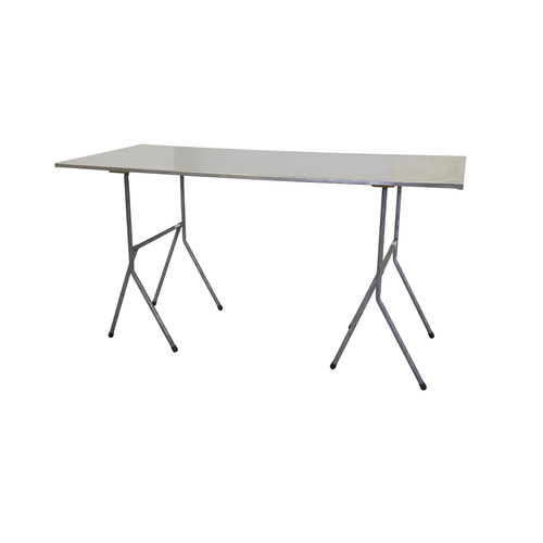 Tall Trestle Table Stainless Steel 1.8m x 0.75m (0.90m High)